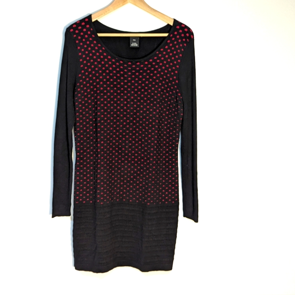 Alison Sheri Soft Viscose/Nylon Long Sleeves Knit Sweater Dress, Medium
